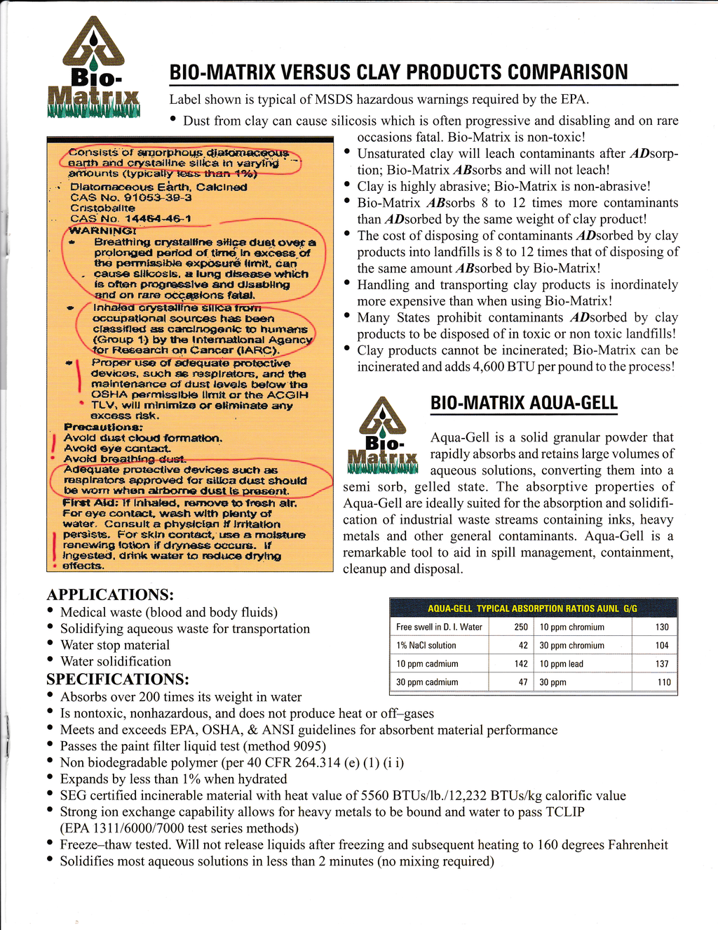 Bio Matrix Inflatable bio matrix absorbent – Redford Industries